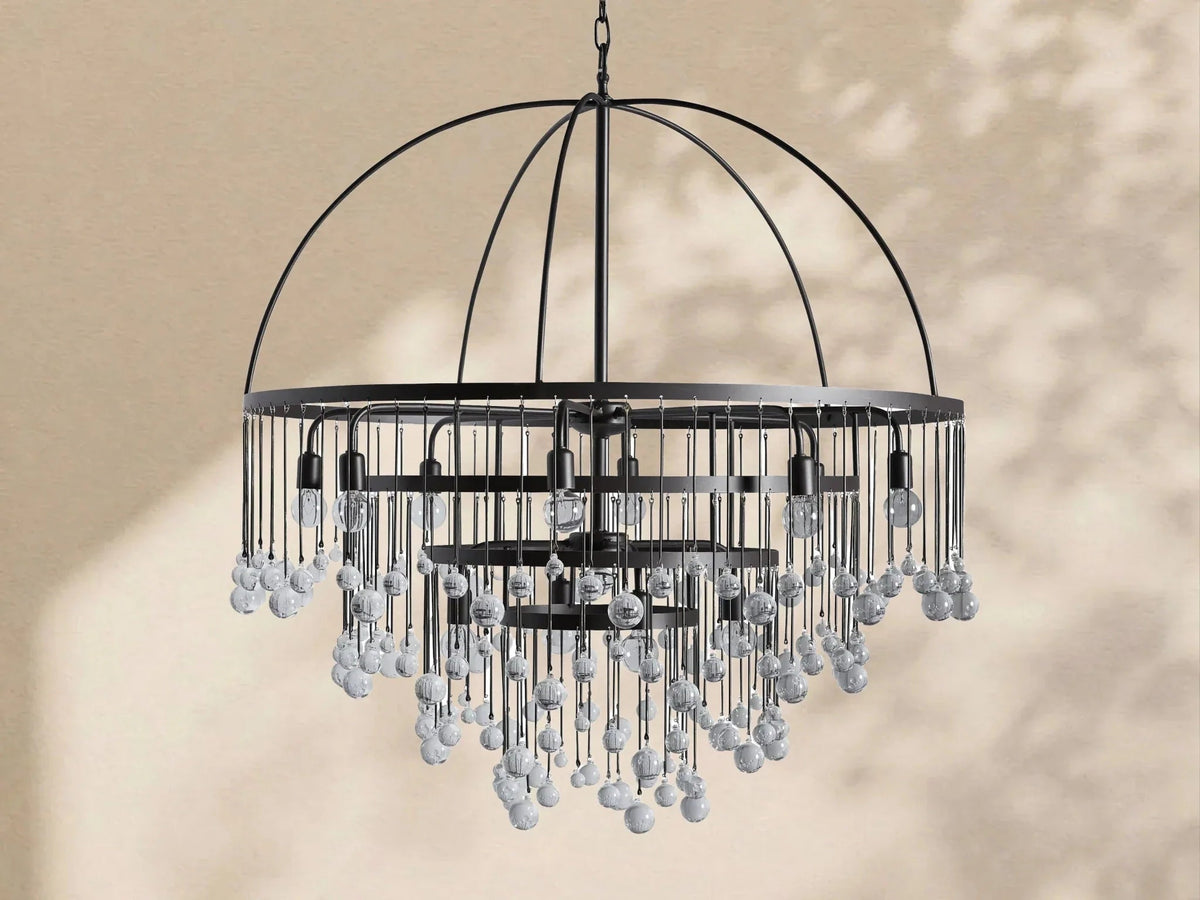 Aubrey Modern Crystal Ball 4 Tier Chandelier - Zelno Lighting