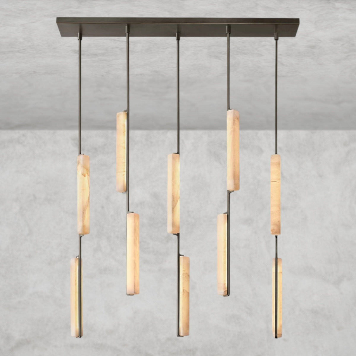 Audaben Alabaster Linear Chandelier 54" - zelnolighting