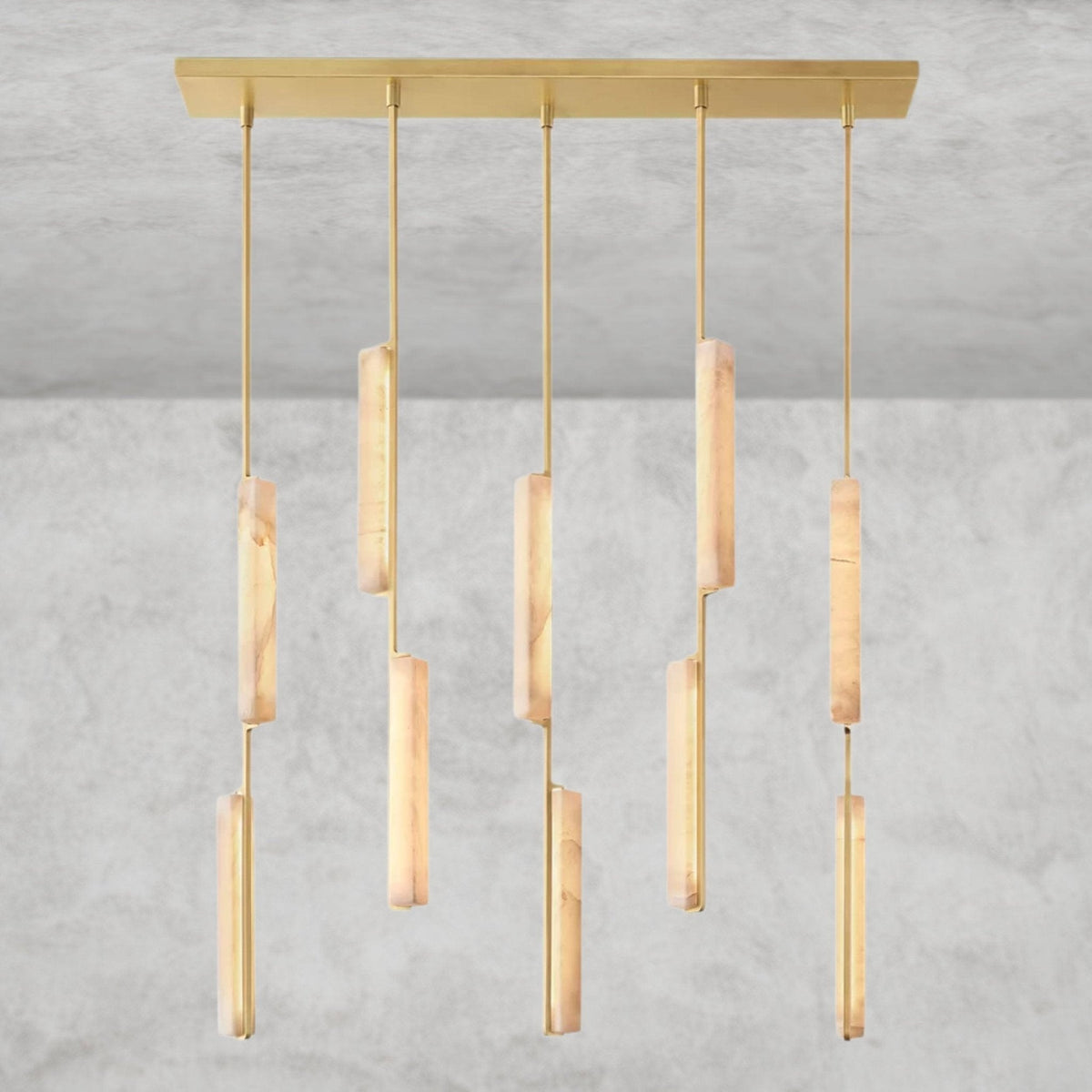 Audaben Alabaster Linear Chandelier 54" - zelnolighting