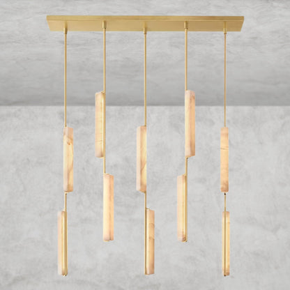 Audaben Alabaster Linear Chandelier 54" - zelnolighting