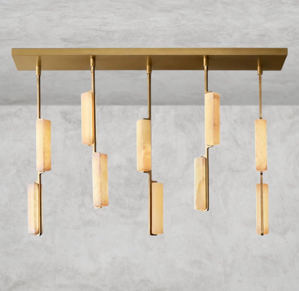 Audaben Alabaster Linear Chandelier 54" - zelnolighting