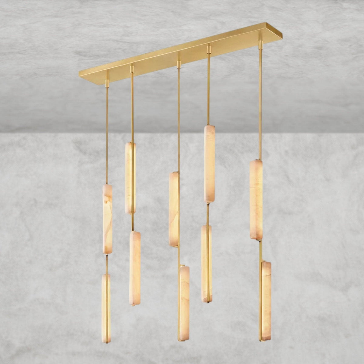 Audaben Alabaster Linear Chandelier 54" - zelnolighting