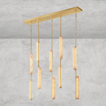 Audaben Alabaster Linear Chandelier 54" - zelnolighting