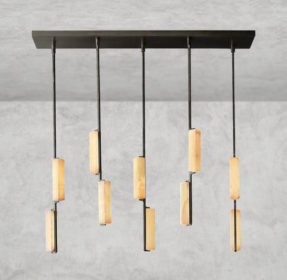 Audaben Alabaster Linear Chandelier 54" - zelnolighting
