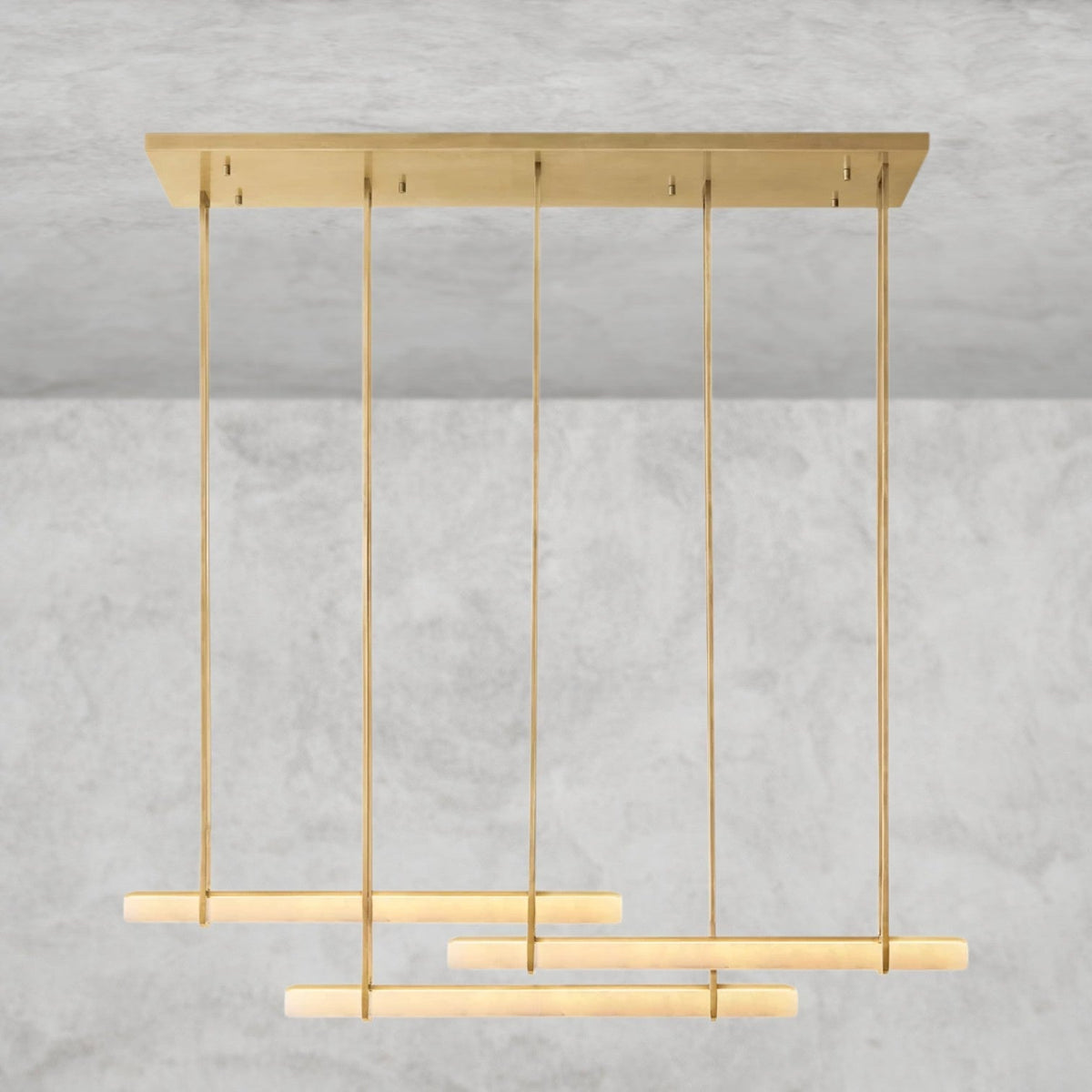 Audaben Alabaster Triple Bar Linear Chandelier - zelnolighting