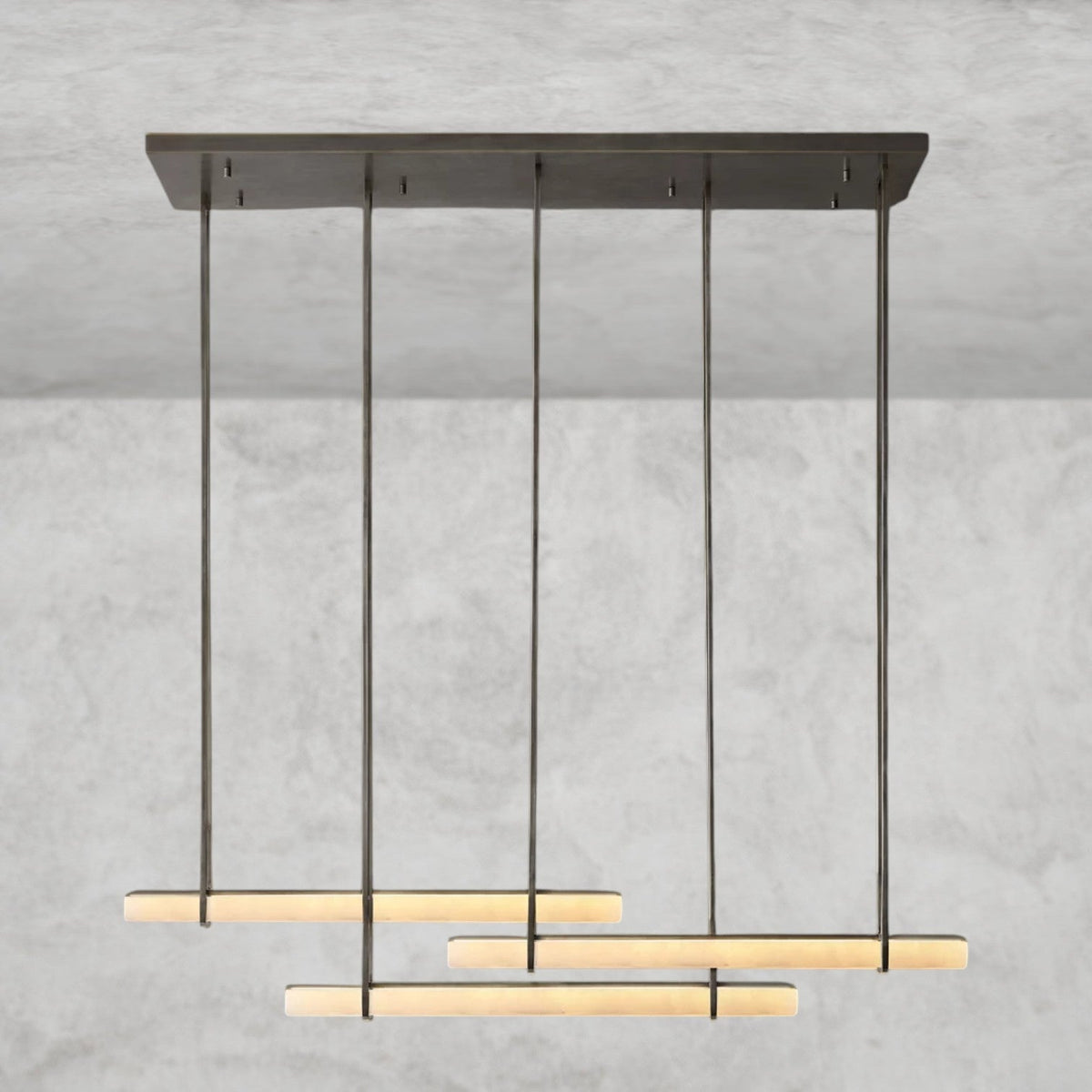 Audaben Alabaster Triple Bar Linear Chandelier - zelnolighting