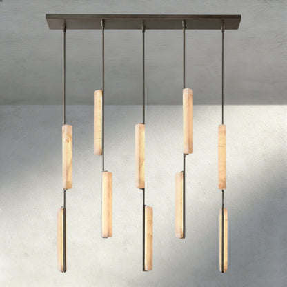 Audubam Alabaster Linear Chandelier 54" - Zelno