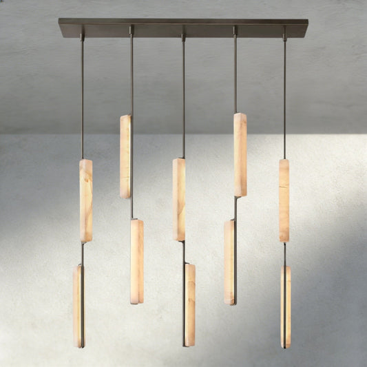 Audubam Alabaster Linear Chandelier 54" - Zelno
