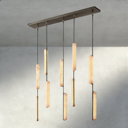 Audubam Alabaster Linear Chandelier 54" - Zelno