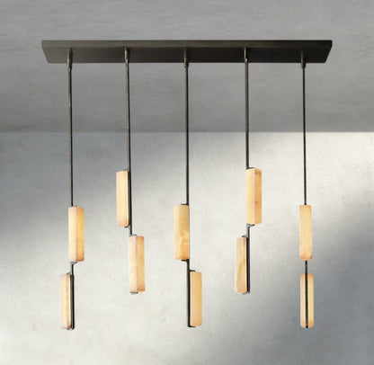 Audubam Alabaster Linear Chandelier 54" - Zelno
