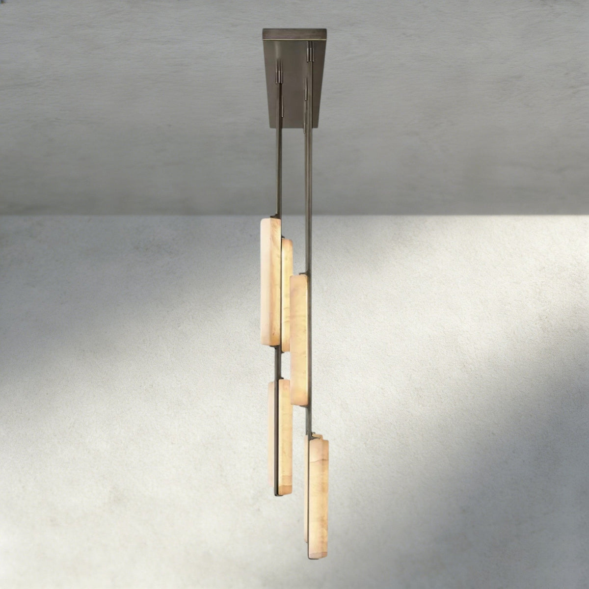 Audubam Alabaster Linear Chandelier 54" - Zelno