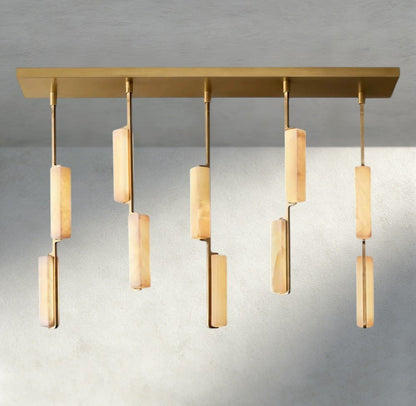 Audubam Alabaster Linear Chandelier 54" - Zelno