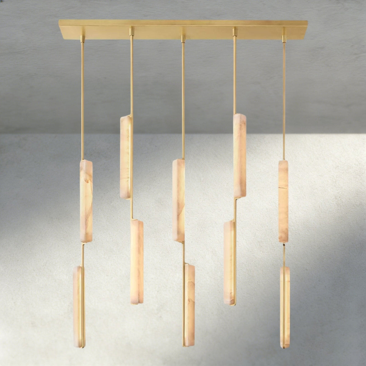 Audubam Alabaster Linear Chandelier 54" - Zelno