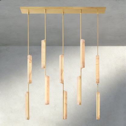 Audubam Alabaster Linear Chandelier 54" - Zelno