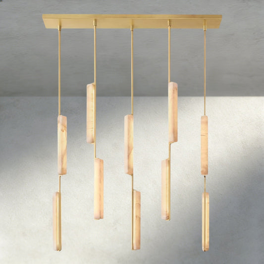 Audubam Alabaster Linear Chandelier 54" - Zelno