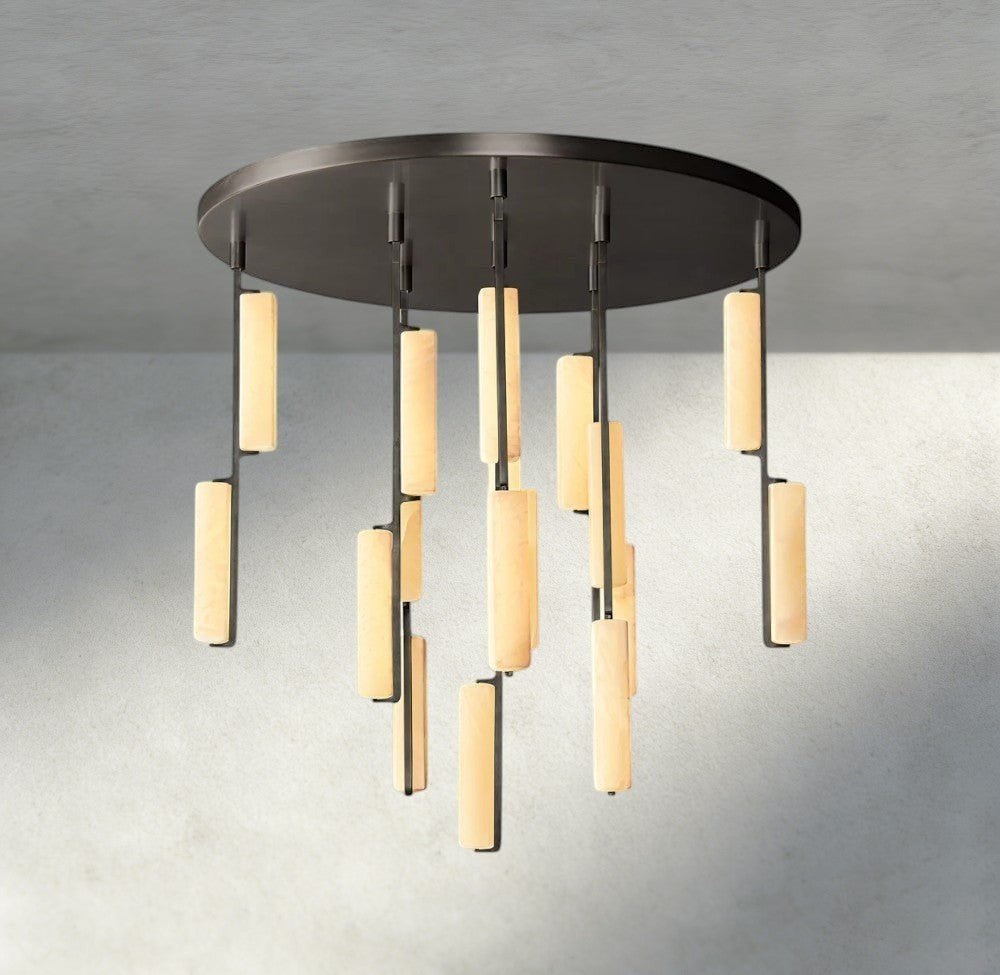 Audubam Alabaster Round Chandelier 24", 40", 56" - Zelno