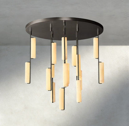 Audubam Alabaster Round Chandelier 24", 40", 56" - Zelno