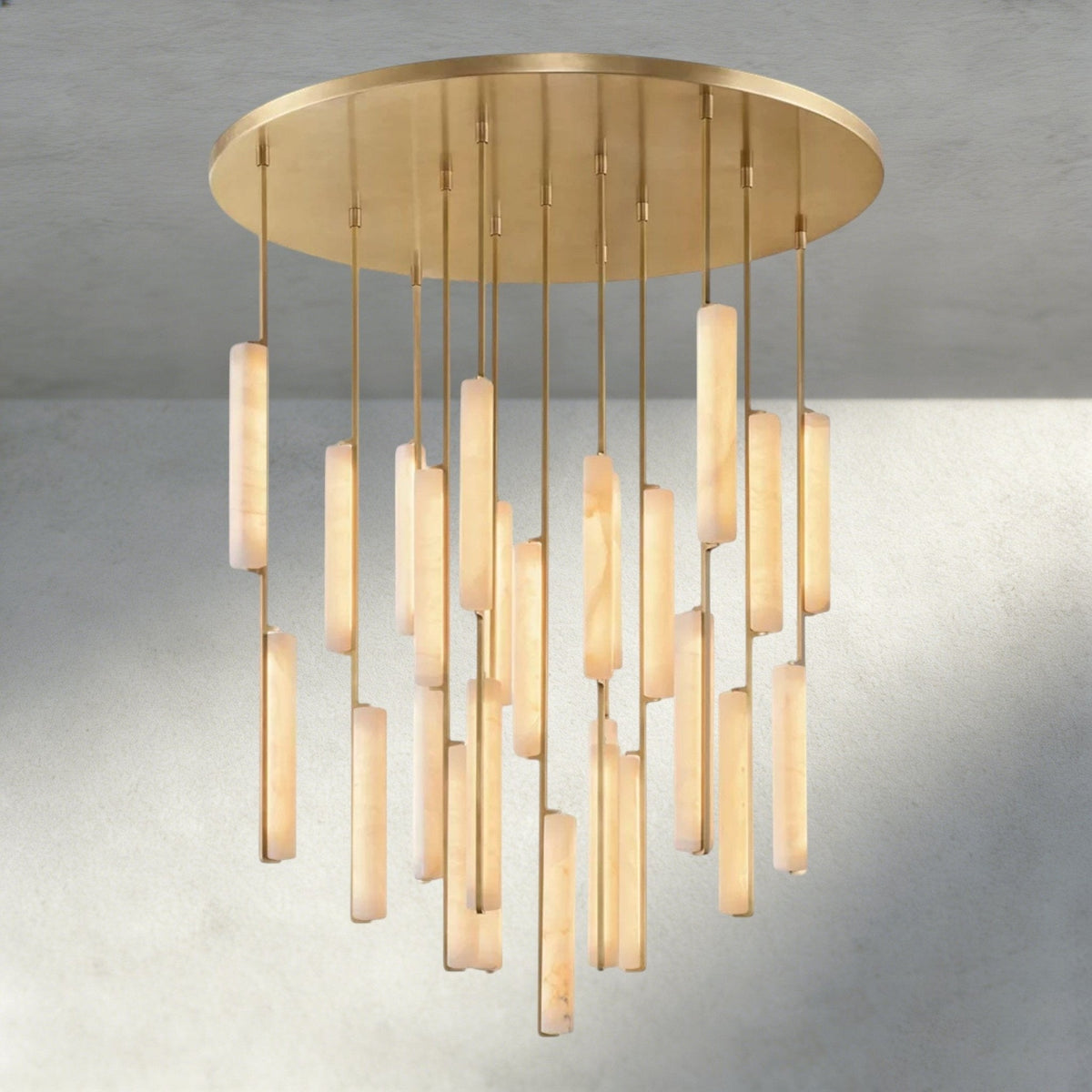 Audubam Alabaster Round Chandelier 24", 40", 56" - Zelno