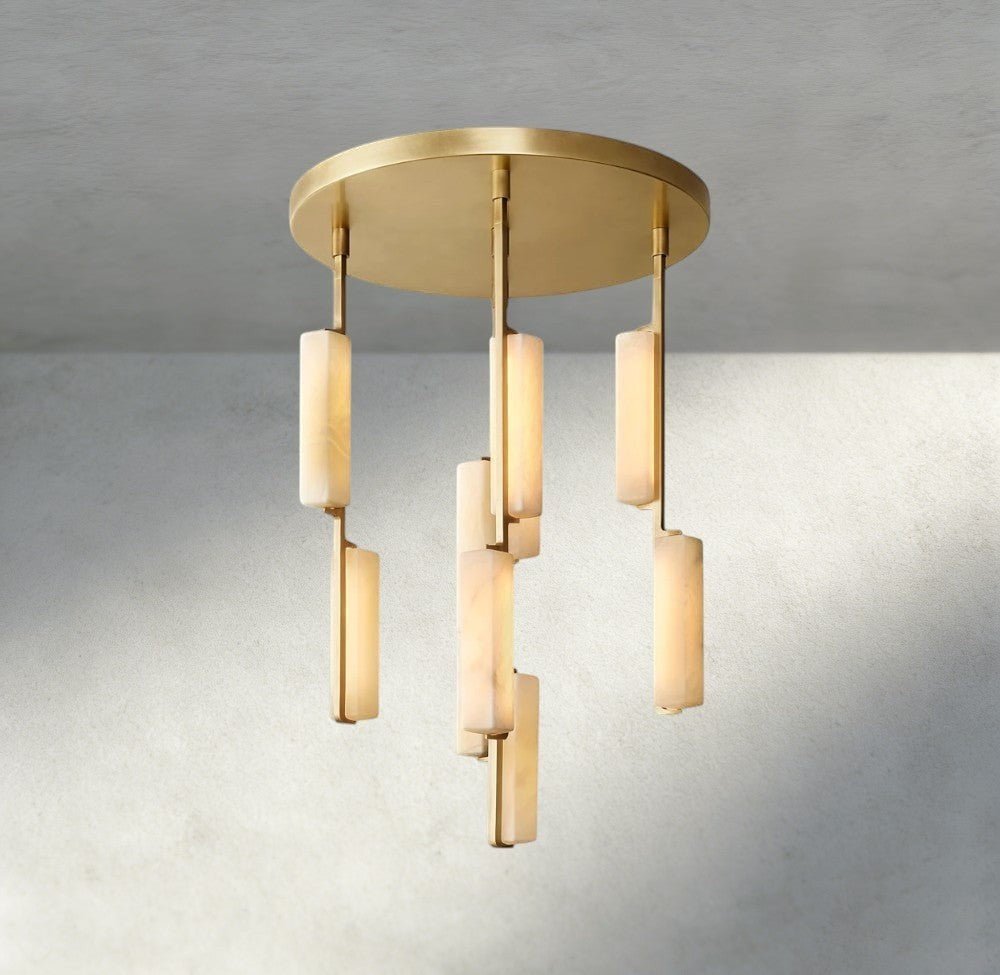 Audubam Alabaster Round Chandelier 24", 40", 56" - Zelno