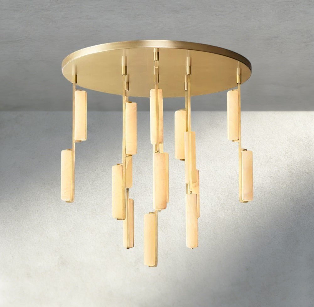 Audubam Alabaster Round Chandelier 24", 40", 56" - Zelno