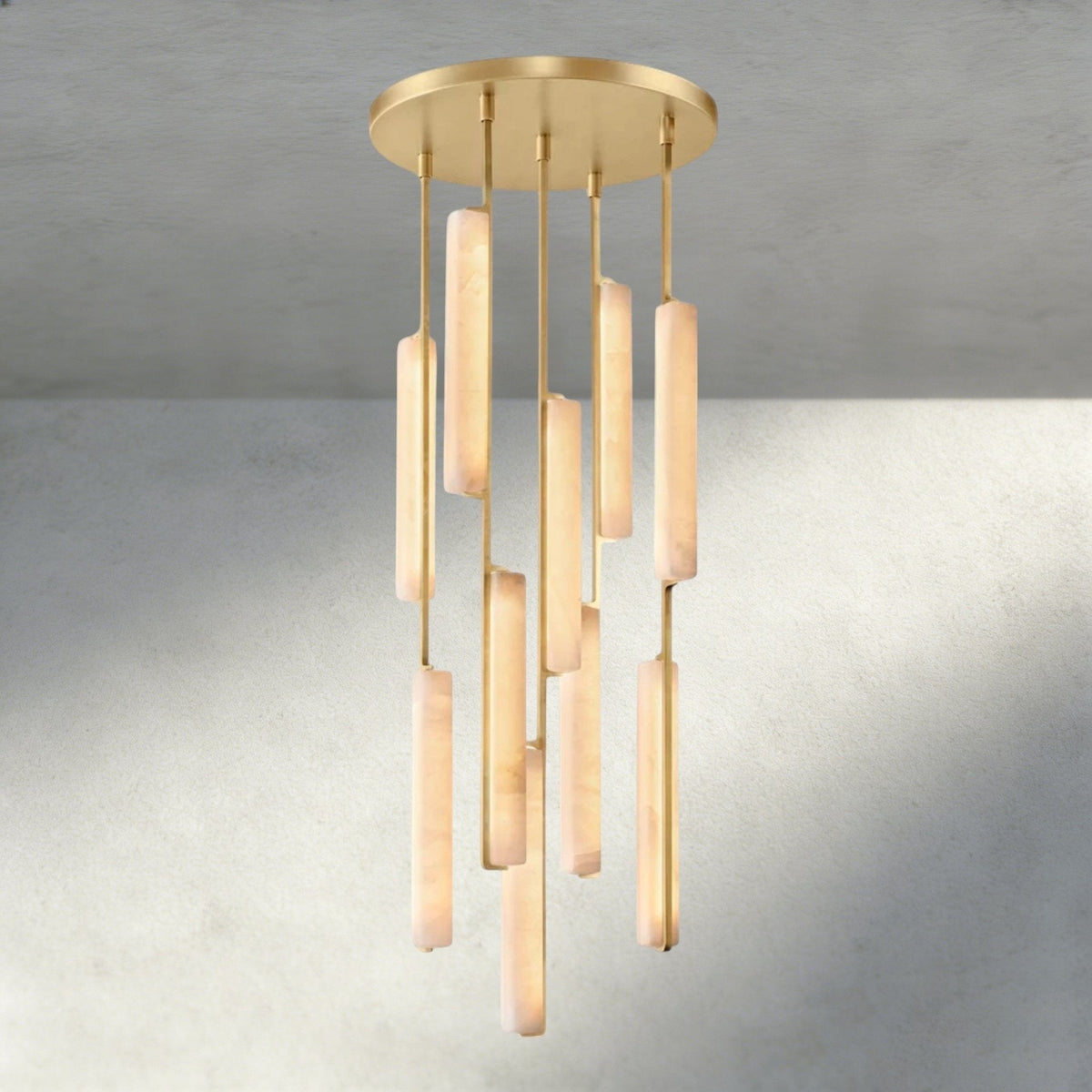 Audubam Alabaster Round Chandelier 24", 40", 56" - Zelno