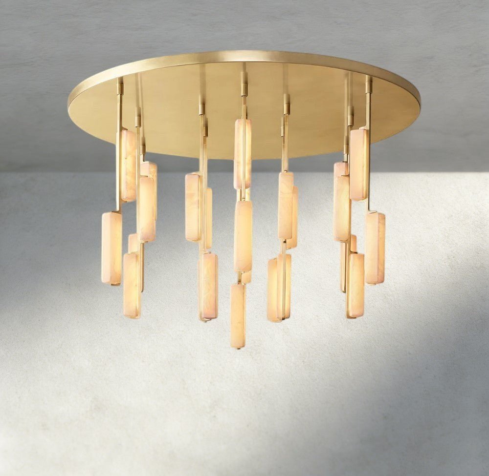 Audubam Alabaster Round Chandelier 24", 40", 56" - Zelno