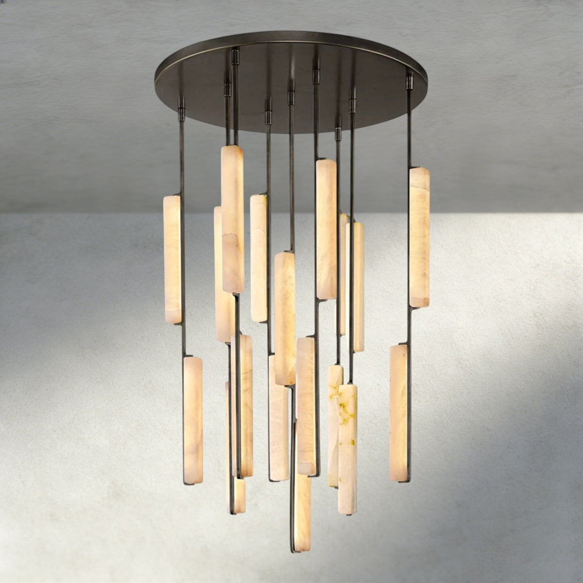Audubam Alabaster Round Chandelier 24", 40", 56" - Zelno