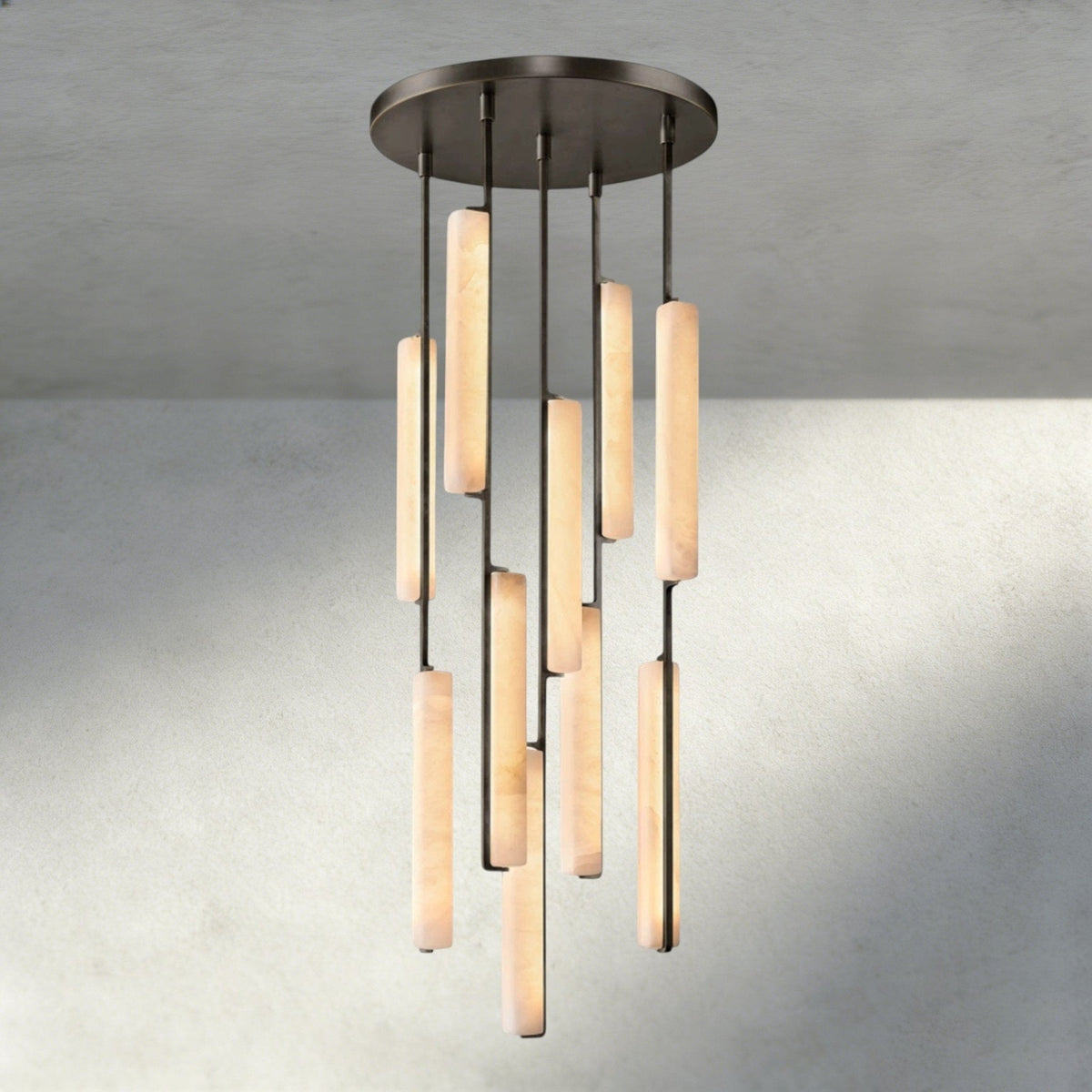 Audubam Alabaster Round Chandelier 24", 40", 56" - Zelno