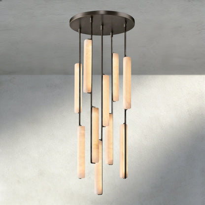 Audubam Alabaster Round Chandelier 24", 40", 56" - Zelno