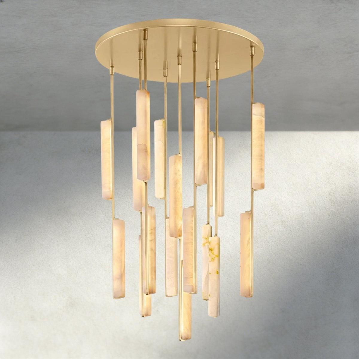 Audubam Alabaster Round Chandelier 24", 40", 56" - Zelno