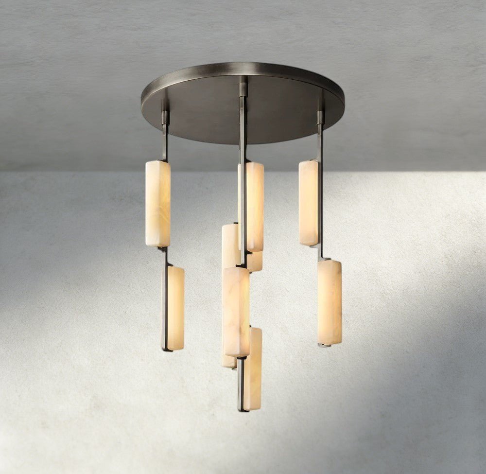 Audubam Alabaster Round Chandelier 24", 40", 56" - Zelno
