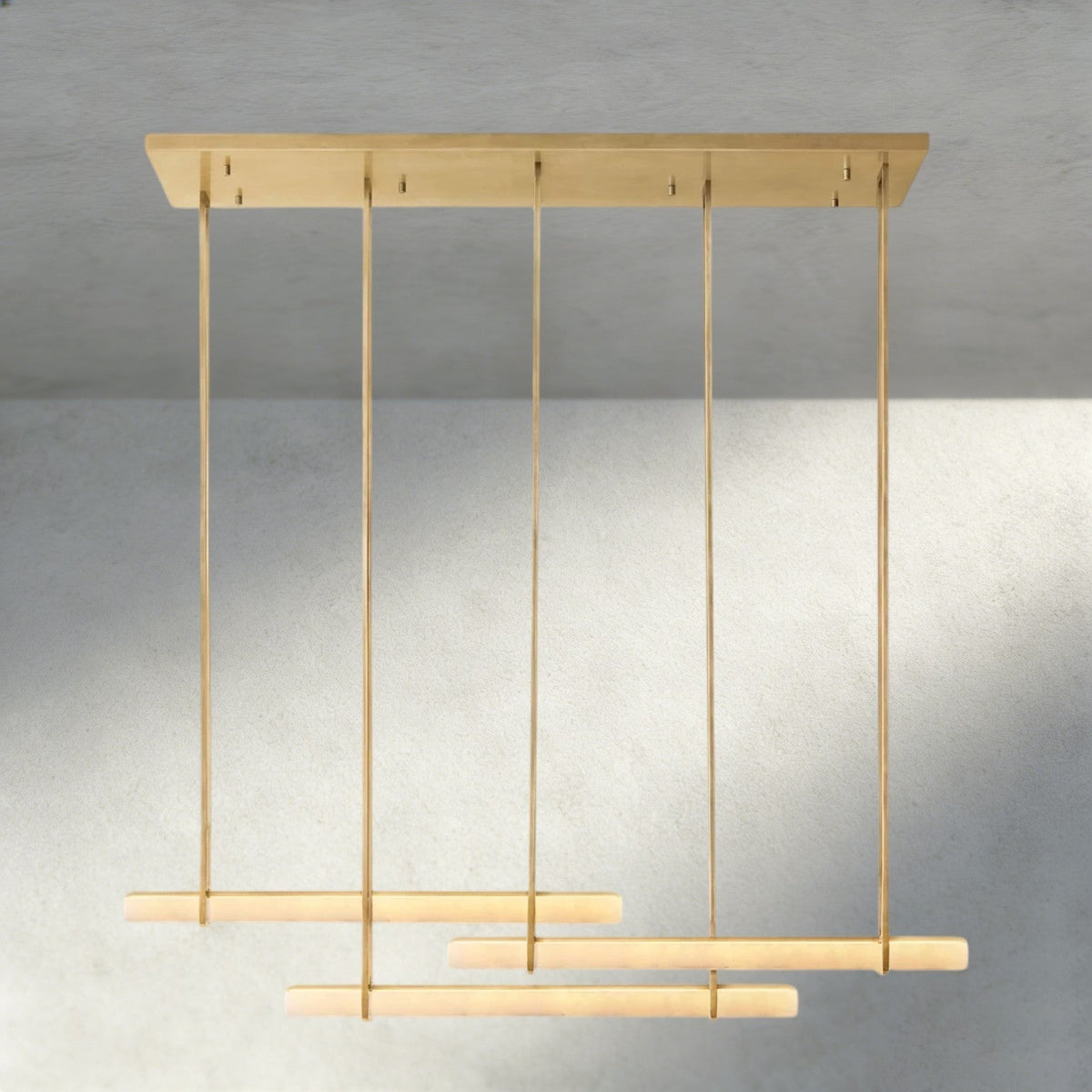 Audubam Alabaster Triple Bar Linear Chandelier - Zelno