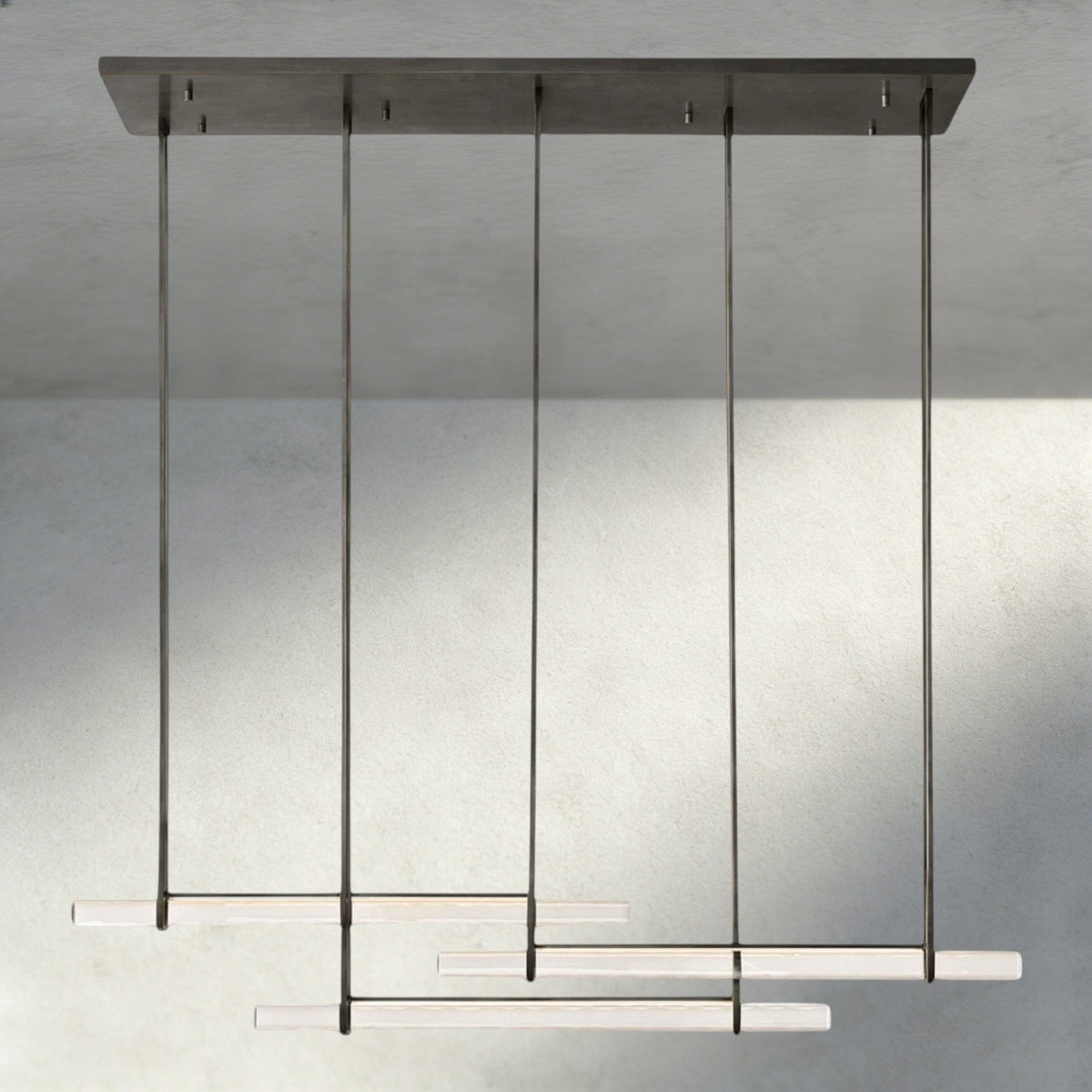 Audubam Crystal Triple Bar Linear Chandelier 60", 72" - Zelno