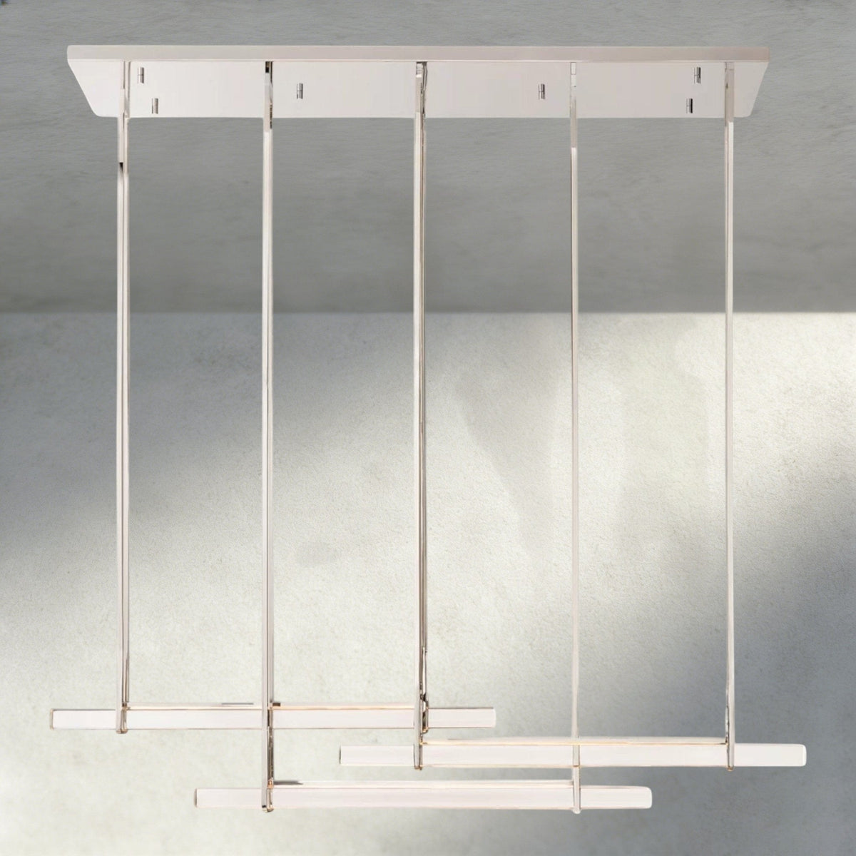 Audubam Crystal Triple Bar Linear Chandelier 60", 72" - Zelno
