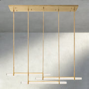 Audubam Crystal Triple Bar Linear Chandelier 60", 72" - Zelno