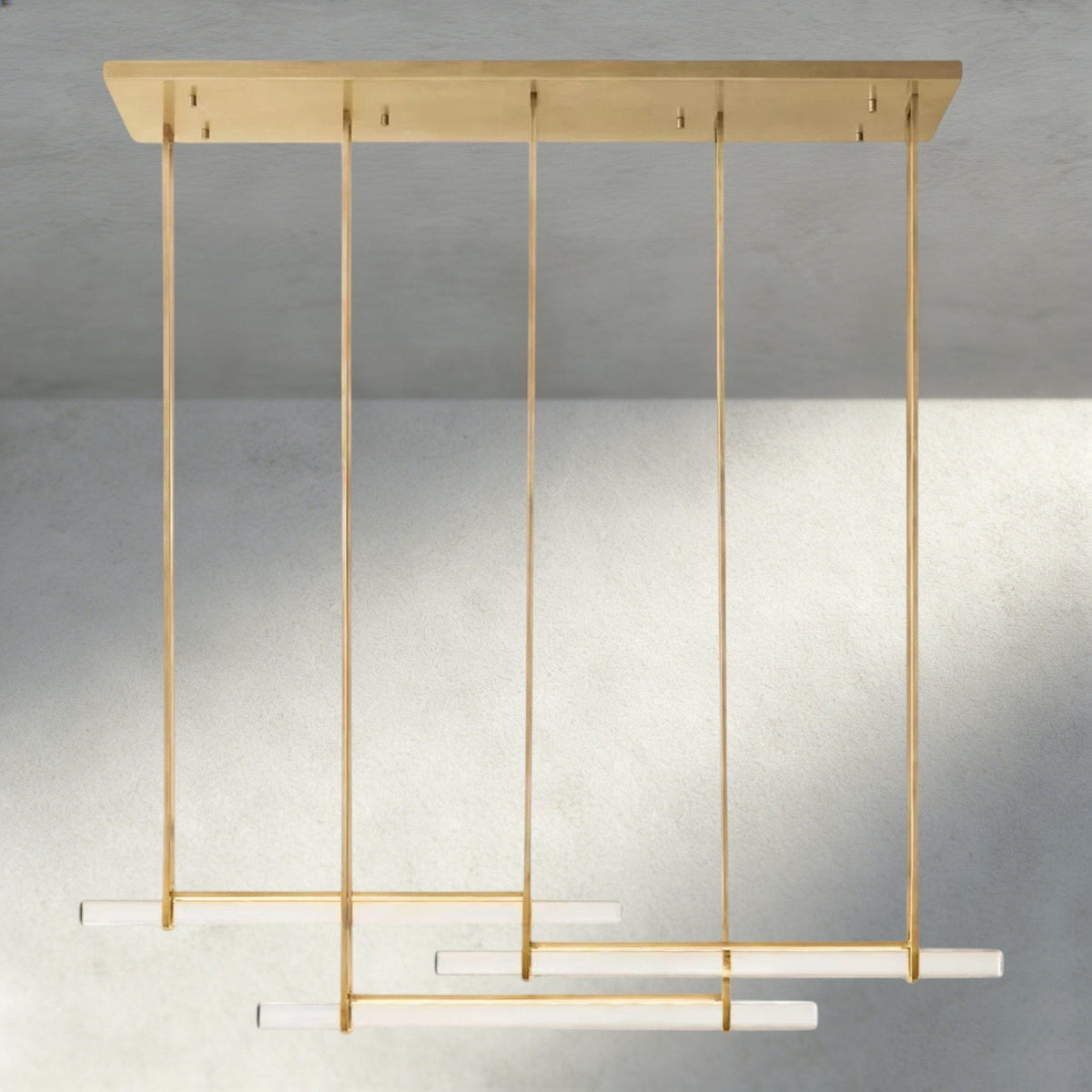 Audubam Crystal Triple Bar Linear Chandelier 60", 72" - Zelno