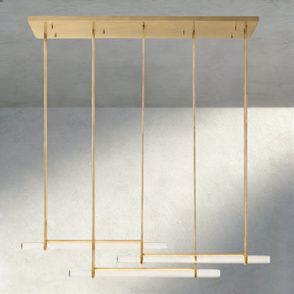 Audubam Crystal Triple Bar Linear Chandelier 60", 72" - Zelno