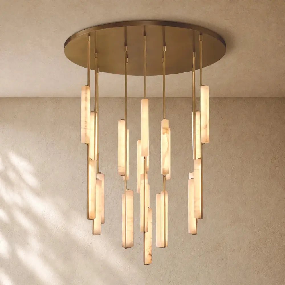 Audubom Alabaster Round Chandelier - Zelno