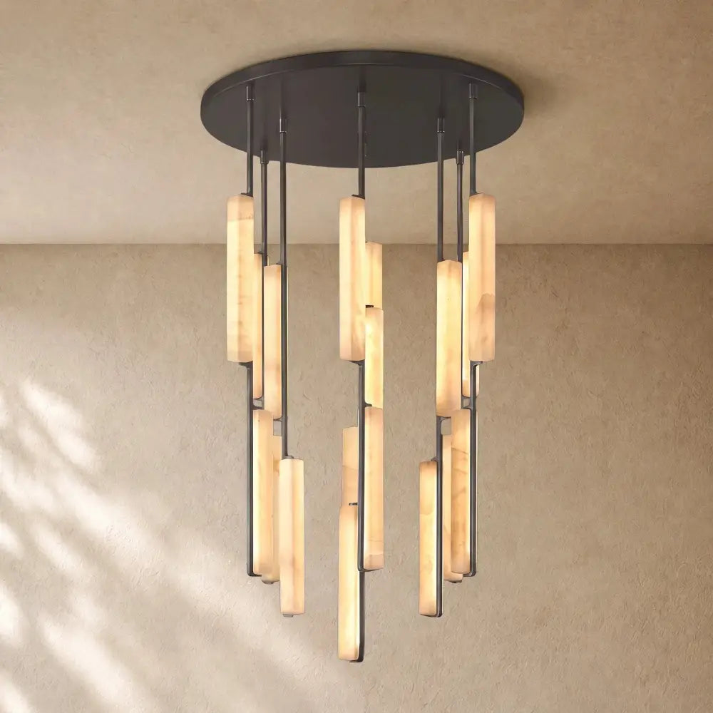 Audubom Alabaster Round Chandelier - Zelno