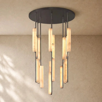Audubom Alabaster Round Chandelier - Zelno