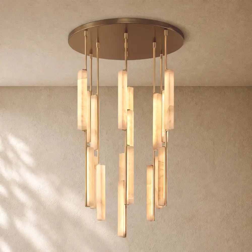 Audubom Alabaster Round Chandelier - Zelno