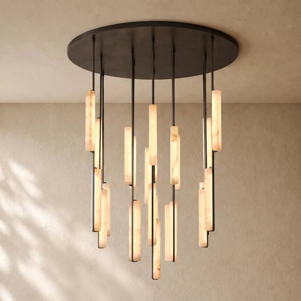 Audubom Alabaster Round Chandelier - Zelno
