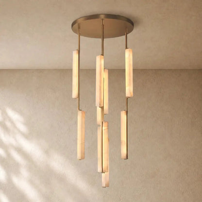 Audubom Alabaster Round Chandelier - Zelno