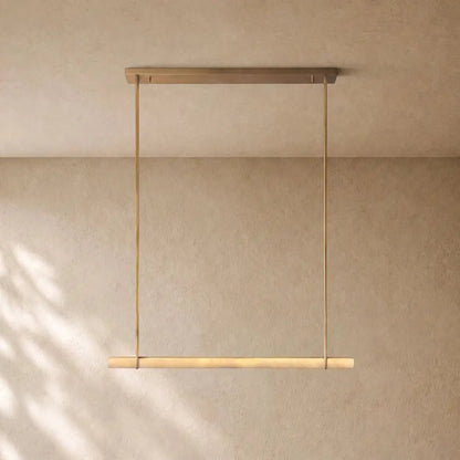 Audubom Alabaster Single Bar Linear Chandelier - Zelno