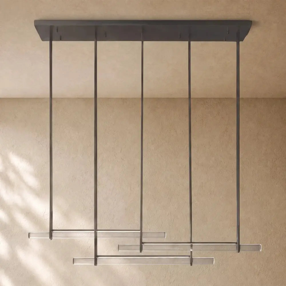 Audubom Crystal Triple Bar Linear Chandelier - Zelno