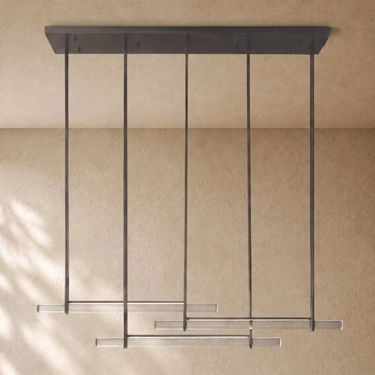 Audubom Crystal Triple Bar Linear Chandelier - Zelno