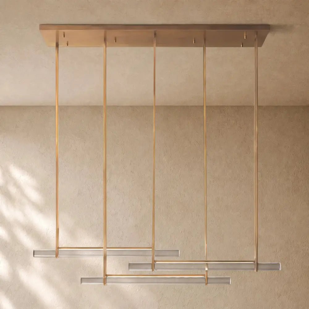 Audubom Crystal Triple Bar Linear Chandelier - Zelno