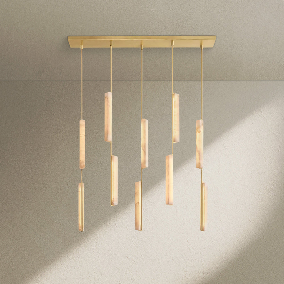 Aufz Alabaster Linear Chandelier - Zelno