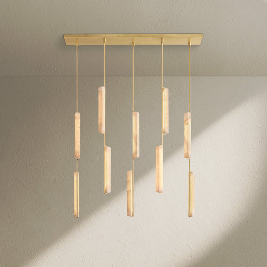 Aufz Alabaster Linear Chandelier - Zelno