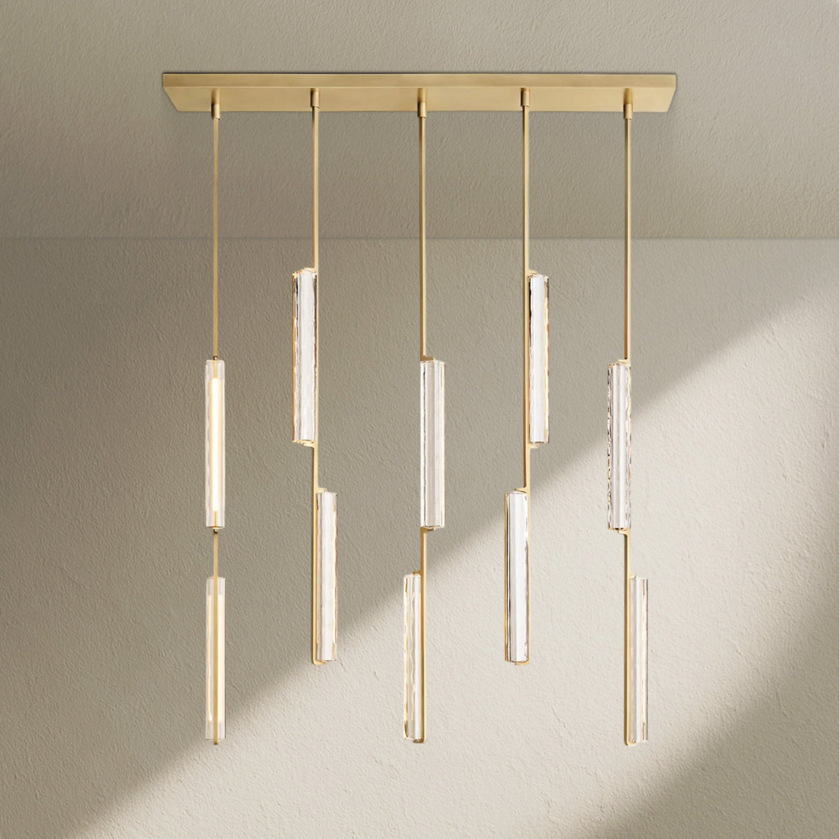 Aufz Crystal Linear Chandelier 54" - Zelno